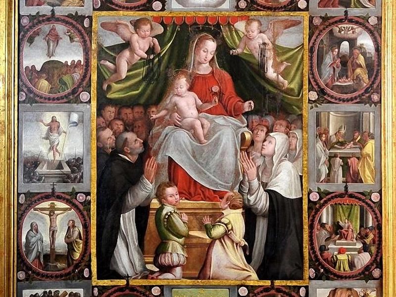 1531-Lorenzo Doni - Madonna del Rosario - contornata dai vari misteri - Museo Diocesano